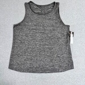 Activ8 Tank Top Womens Large Black Heather Scrunch Back Moisture Wicking New